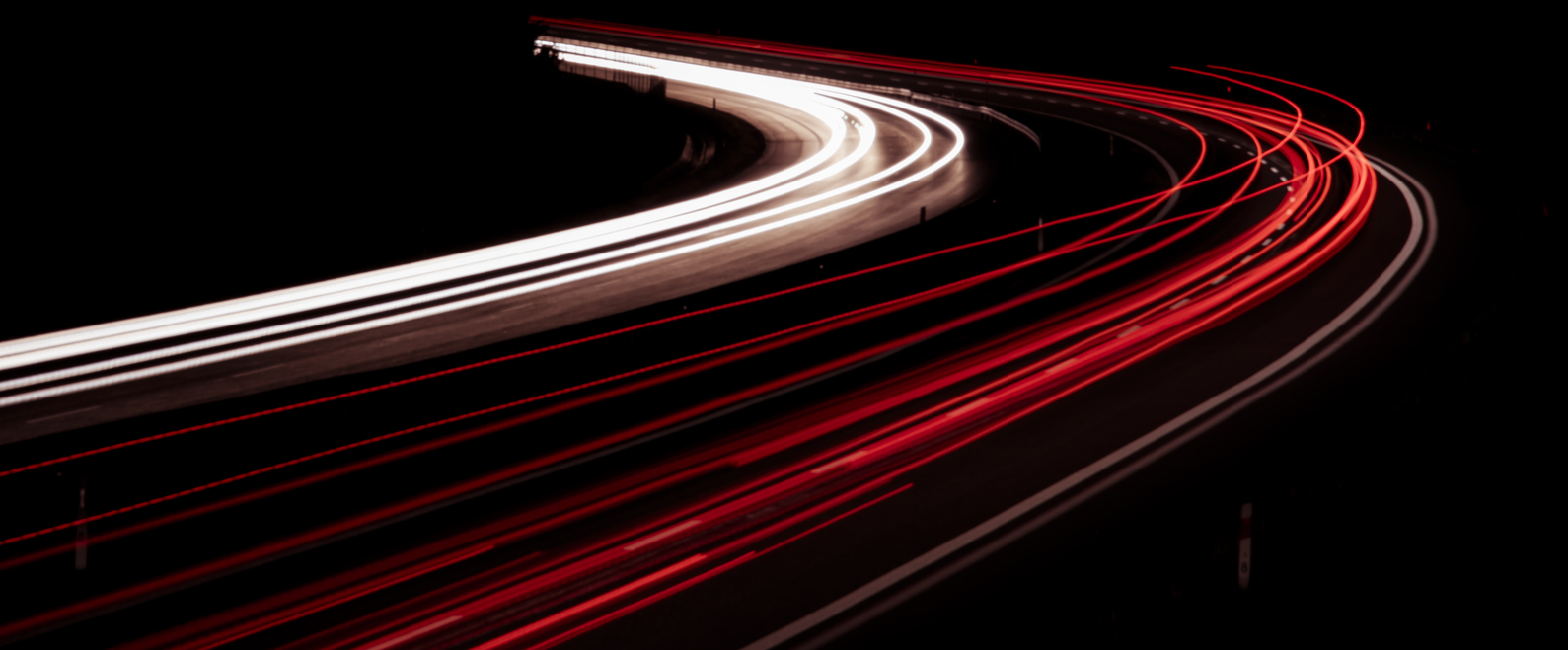 Night Road Lights. Lights Of Moving Cars At Night. Long Exposure