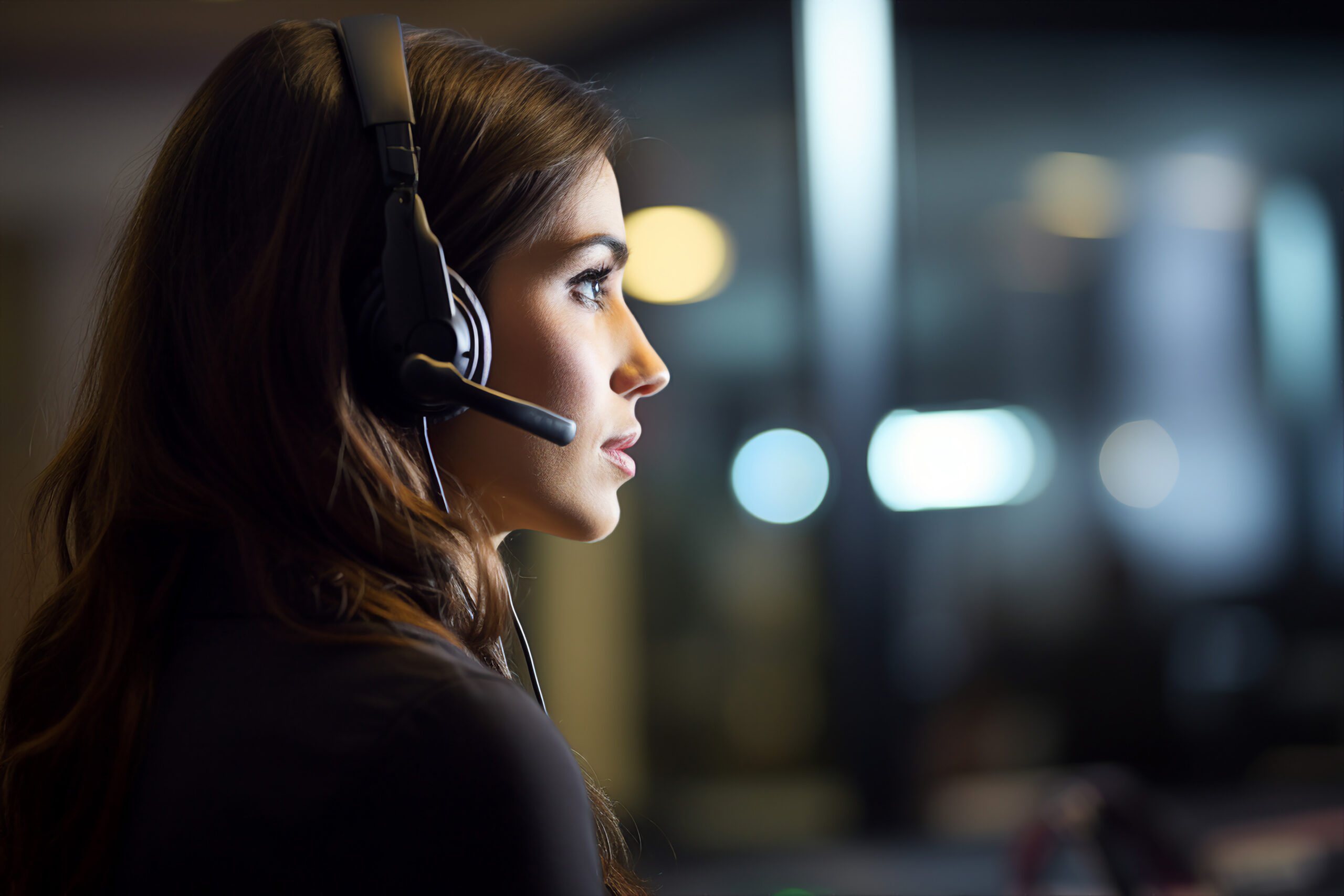 Portrait Of A 911 Operator Answering A Call Providing Assistance In Times Of Crisis Generative AI